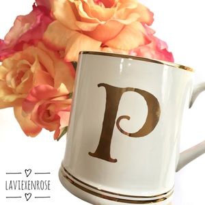 Sur La Table Gold Monogram P Mug